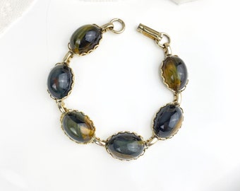 Vintage Chunky 925 Silver & Tiger Eye Bracelet - Etsy Vintage Chunky 925 Silver & Tiger Eye Bracelet - Etsy