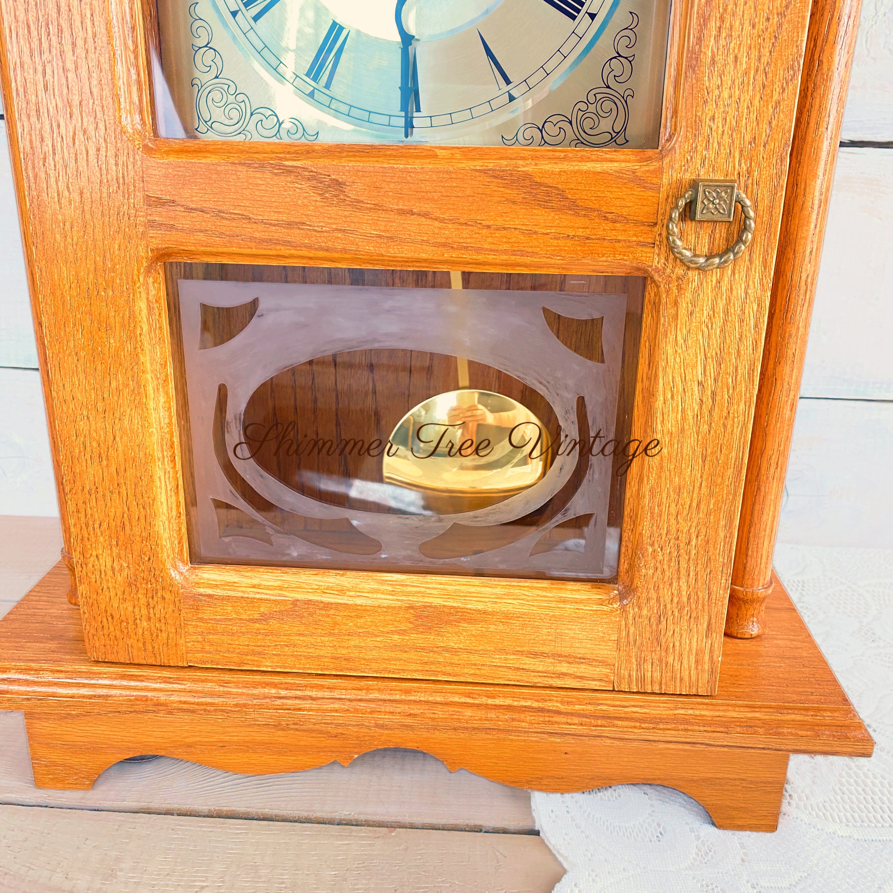 Vintage Solid Wood Pendulum Clock battery Operated Etsy