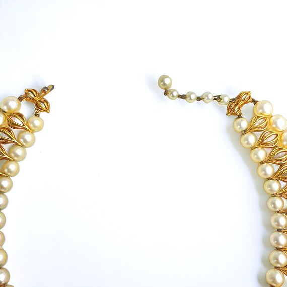 Mid Century MARVELLA Signed Faux Pearl Collar Nec… - image 5