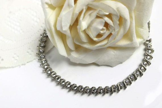 NAPIER Bracelet, Dainty Crystal rhinestone Tennis… - image 4