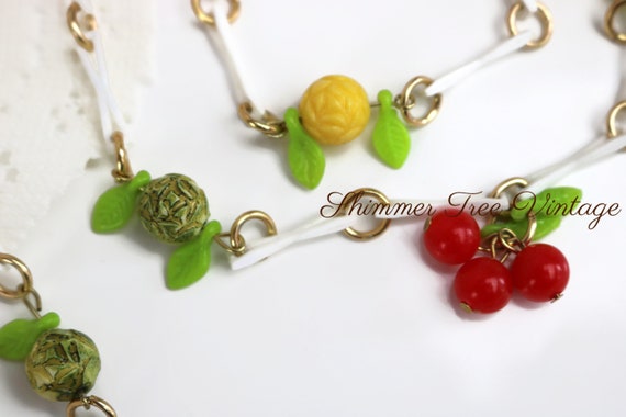 Long Celluloid Fruit Salad Necklace - image 2