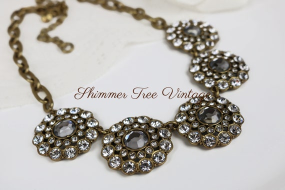 J.CREW Rhinestone Bib Necklace - Etsy 