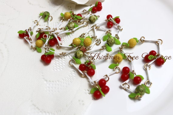 Long Celluloid Fruit Salad Necklace - image 5