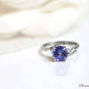10K White Gold Tanzanite and Diamond Ring Size 6, comes with recent appraisal report image 5