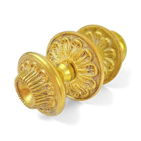 Antique Solid Brass Door Knob with Decorative Rosettes