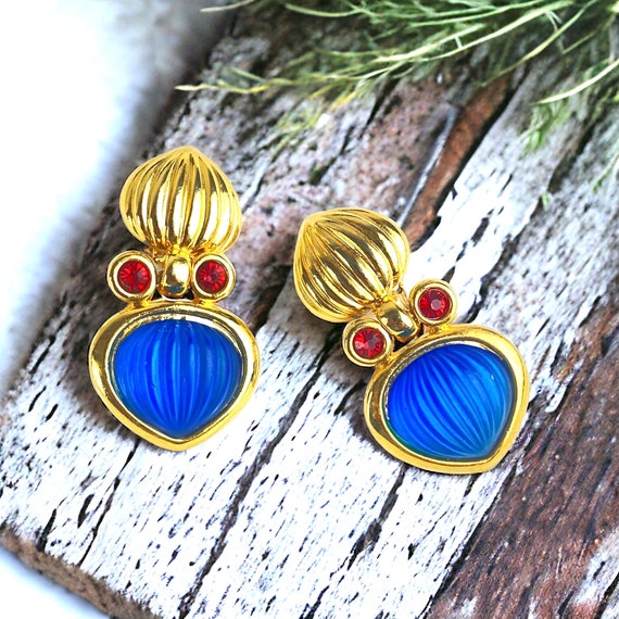 Gorgeous, Vibrant Blue Red and Gold Door Knocker … - image 1