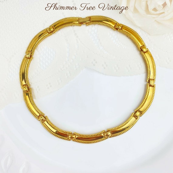 NAPIER Signed Gold plated Choker Necklace - image 1