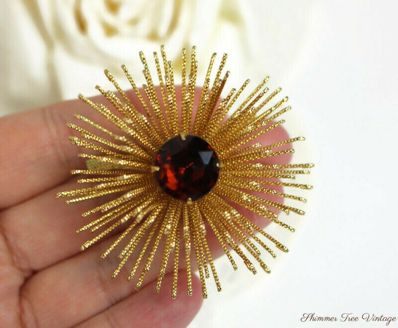 large round floral thistle SARAH COVENTRY Flower Brooch