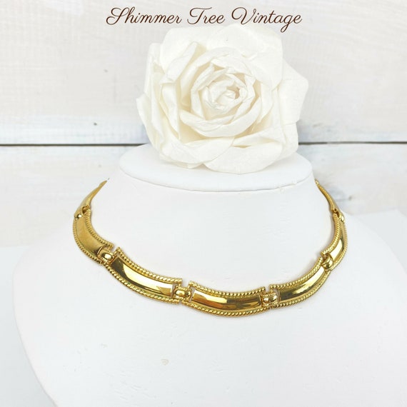 NAPIER Signed Gold plated Choker Necklace - image 4