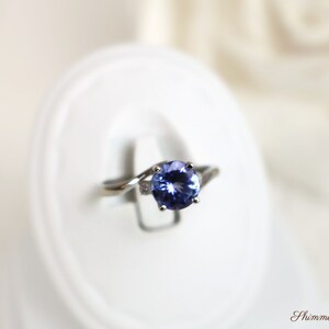 10K White Gold Tanzanite and Diamond Ring Size 6, comes with recent appraisal report image 3