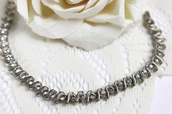 NAPIER Bracelet, Dainty Crystal rhinestone Tennis… - image 2