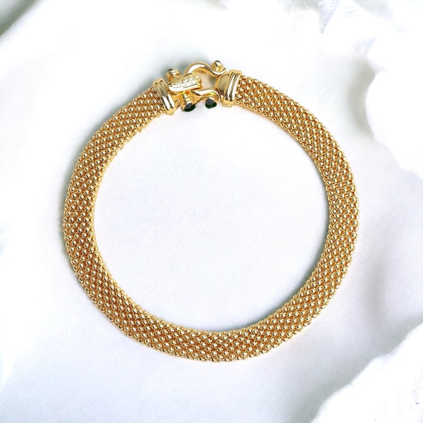 Chic Soft yellow Gold Plated Mesh Collar Necklace
