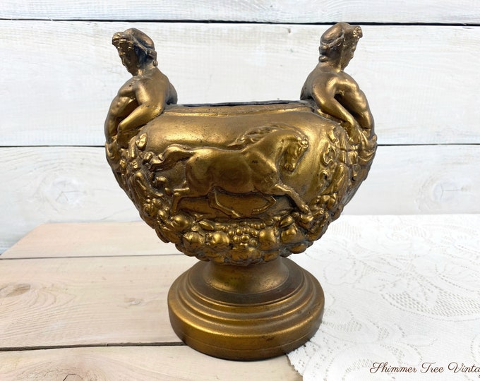 GUY DE PELTEAU Gold Leaf pottery pot