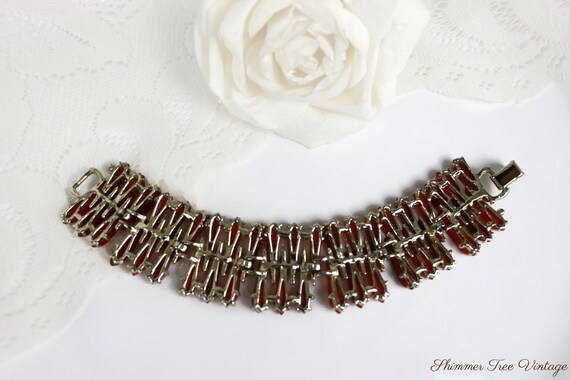 Asian Inspired Expansion Stretch Bracelet Burnt Orange Thermoset