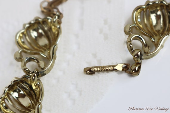 LISNER Signed Satin gold finish Floral Collar Nec… - image 9