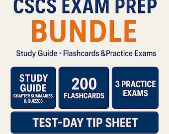 CSCS Exam Prep Bundle • NSCA Study Guide • 200 Flashcards • 3 Practice Tests • Strength & Conditioning Certification-updated 2026