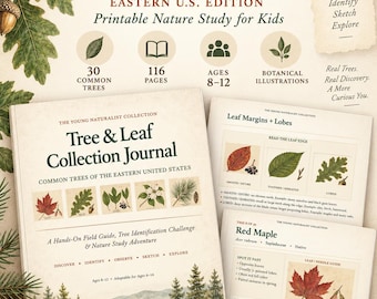 Eastern US Tree & Leaf Identification Journal for Kids | Printable Nature Study Field Guide (Digital Download)