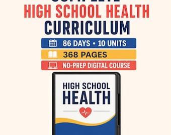 High School 9th grade Health Curriculum: Complete 86-Day No-Prep Grade 9 Digital Course