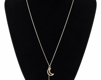 Subtle BDSM Choker necklace-Minimalist Gold Collar Necklace | Moon and Stars Choker Collar