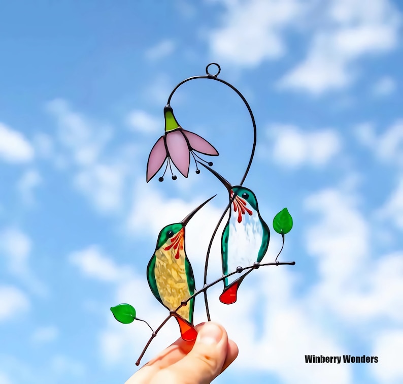 Hummingbird Stained Birds Window Hangings Stained