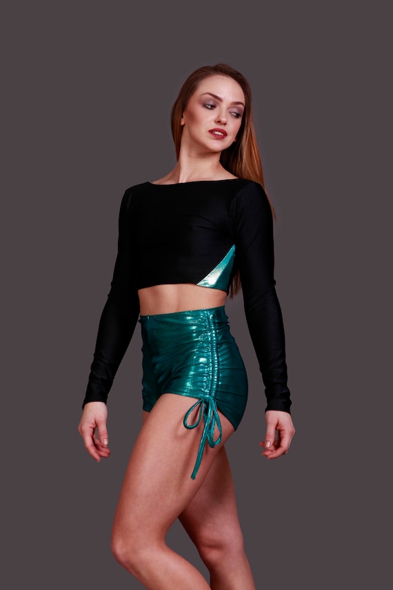 metallic dance shorts