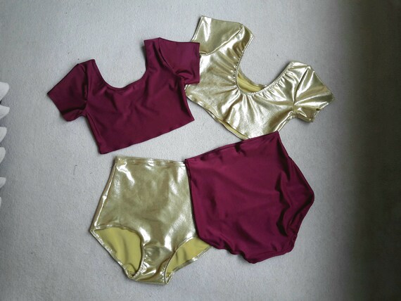 dancewear crop top and shorts
