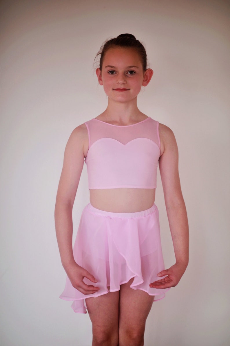 Light pink Dance Crop Top with Sweetheart Neckline and Etsy