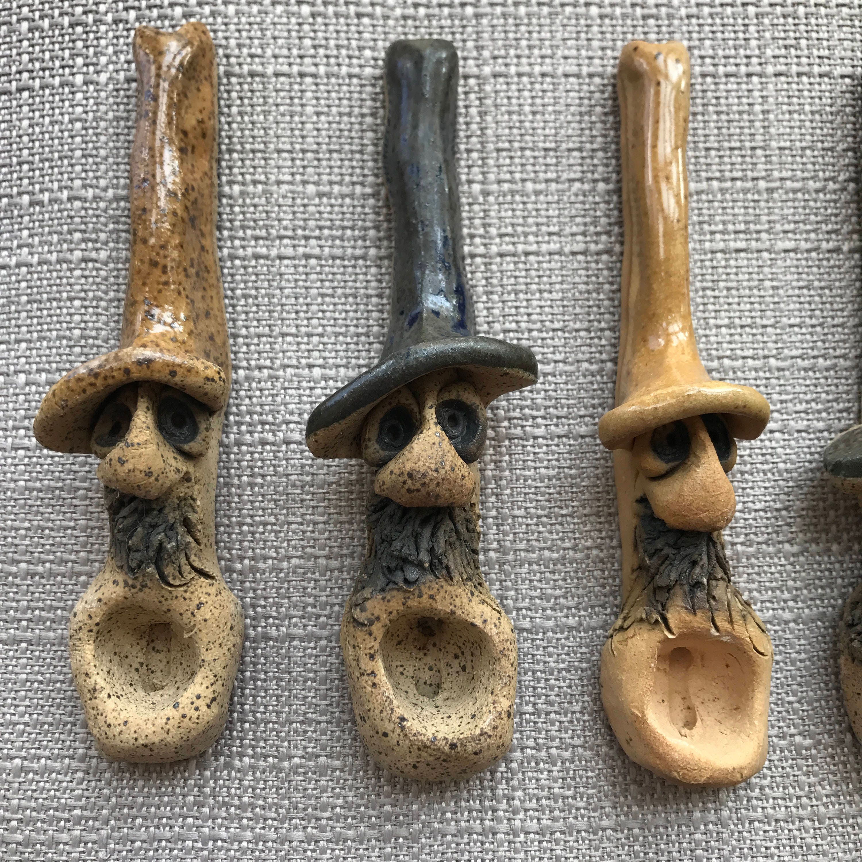 Handmade Clay Smoking Pipe Etsy