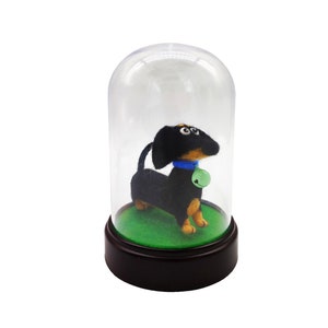 Dachshund Needle Felting Kit for Beginners Acrylic Cover 3.7&quot;x6&quot; with Felting Needles Finger Guards Felting Foam Mat and Video for Beginner