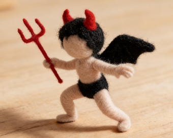 Little Devil Needle Felting Kit: Beginner DIY Craft, 4 Inch