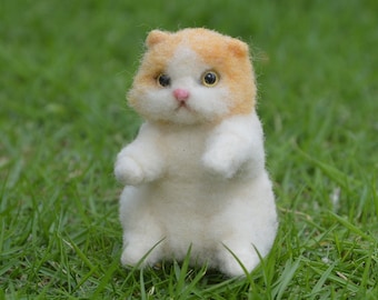 British Shorthair Cat Needle Felting Kit for Beginners - DIY Craft Kit for Christmas Felt Kit