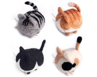Faceless Cat Needle Felting Kit for Beginners 1.5"x1.5" Craft Kit for Mother's Day