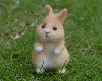 Easter Rabbit Needle Felting Kit for Beginners - DIY Craft Kit for Christmas Felt Kit