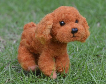 Teddy-Hund-Nadelfilzset für Anfänger – DIY-Bastelset für Weihnachtsfilzset