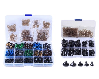 250Pcs Plastic Safety Eyes Safety Noses with Washers - Not Easy to Loosen