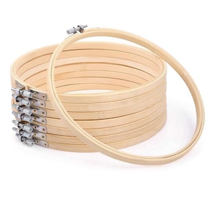 10 Pack Embroidery Hoop 6 inch - Bamboo Embroidery Frame for Embroidery Without Burr, Eco friendly Hoop