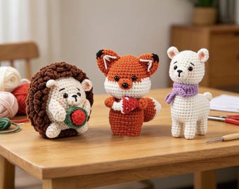 Crochet Kit for Beginners, DIY Handmade Plush Animal Craft Set Home Activity Gift Set