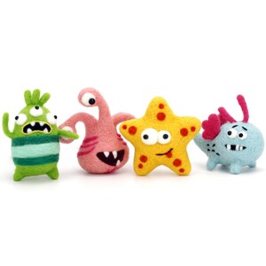 4 Pack Naughty Pets Needle Felting Kits with Gift Box Package - Gift for Mom