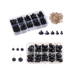 100 Pcs Safety Eyes 100 Pcs Safety Noses with Washers for Doll Making