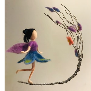DIY Fairy Needle Felting Kit for Mom Craft Kit Gift for Mom with Wool, Felting Mat, Needles and Video Instruction - 6inch (15cm)