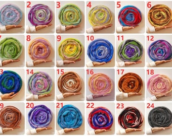 24 Options Mix Wool Roving for Needle Felting Animals, Flowers or Pictures ,Doll Clothes, Skirts