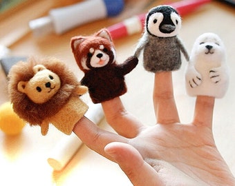 4 Finger Dolls Nadelfilz Kits für Anfänger Fit All Fingers Video Anleitung Weihnachtsgeschenk für Mama, Kinder