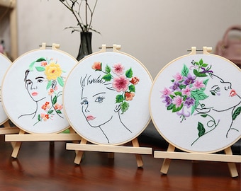 Minimalist Lady Embroidery Kit Gift for Mom - Including Everything to Make Craft Gift for Birthday