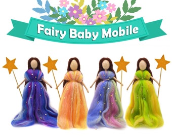 Fairy Baby Mobile 100% Wool Making Gift for Baby 6 inch Height Gift Box Wrap