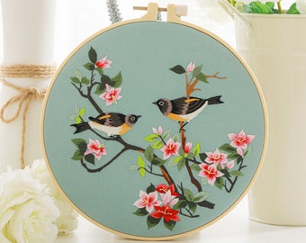 Singing Birds Embroidery Kit for Beginners, Birthday Gift for Mom, Craft Kit Include Everything to Make