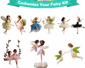 Customize Your Fairy Needle Felting Kits for Beginners with Wool, Felting Mat, Needles and Instruction - 6 inch (15cm)