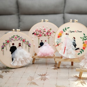Valentines Day Gift Embroidery Kits Beginner - Including Everything to Make 20cm 8inch Gift for Wedding Girlfriend Wife Birthday Present