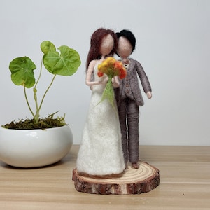 Groom and Bride Needle Felting Kits Wedding Valentines Day Gift for Boyfriend, Husband 15cm 6inch