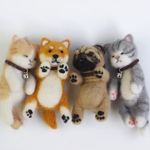 4 Animal Needle Felting Kits - They Are Friends - 4 inch DIY Craft Kit for Beginner Mother's Day, Birthday Gift