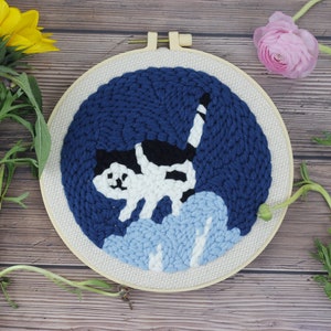 Cat Punch Needle Kit, Beginner Punch Needle Kit, Punch Needle Pattern - Everything Included